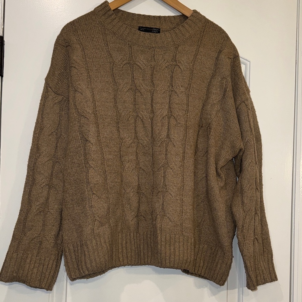 Dazy Brown Cable Knit Sweater Size XL
